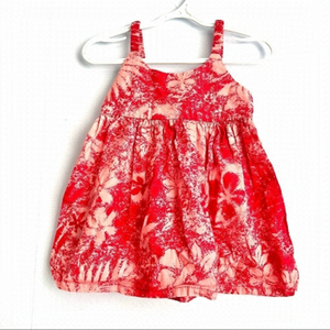 𝅺LEI Aloha Red Floral Hawaiian Dress US 24M